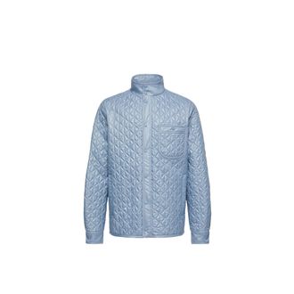 Moncler Moncler Cleorine Geometric-quilted Padded Mid-length Jacket, Men, Blue, Size: 3
