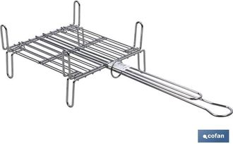 cofan Parrilla Doble Inox 500 X 500mm, Parrillas De Asar Dobles En Acero Inoxidable Con Medidas De 25, 30, 35, 40, 45 Y 50 Cent&iacute;metros De Lado. Las Parrilla