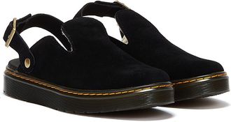 Dr. Martens Shop Voor Dr. Martens Carlson Eh Suede Faux Fur Zwarte Sandalen