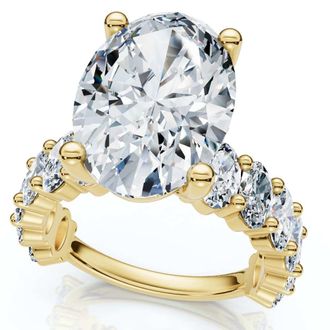 Pompeii3 Certified 6Ct Oval Diamond Engagement Ring 14k Gold Lab Grown