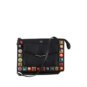 Fendi Pre-owned Studded Crossbody Bag - Dames - Pre-owned - Zwart - Maat: ONE Size Leer