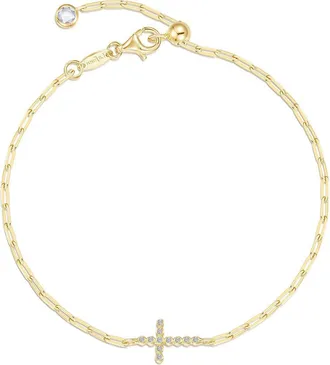 Lafonn Thread of Faith Lab Grown Diamond Bracelet in Gold at Nordstrom, Size 6.75