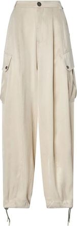 Pinko Wide Broeken - Dames - Broeken - Beige - 2XS - Broeken