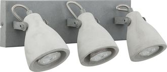 Beliani L&aacute;mpara De Pared De Hormig&oacute;n Cemento Industrial Gris 3 Luces Natural Moderno Mistago Iii