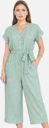 Yumi V-Neck Jumpsuit in Khaki Green at Nordstrom, Size 10