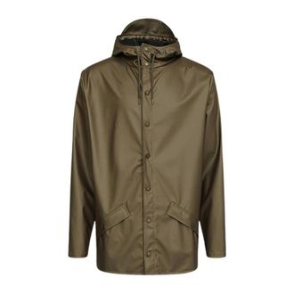 Rains Jassen, unisex, Bruin, XS, Polyester, Metallic Waterproof Jacket