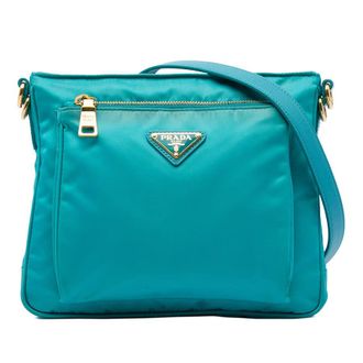 Prada Pre-owned Prada Saffiano Trimmed Tessuto Zip Top Crossbody Ladies CJ1TWJWWYMCS3R4L