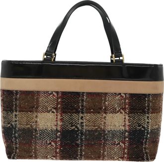 Burberry Brown Wool Tote Bag (Pre-Owned)
