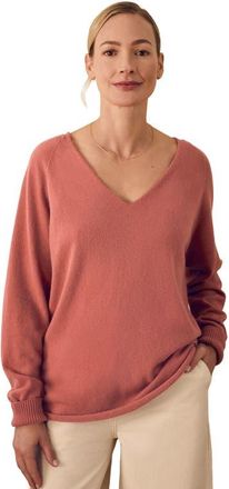 Celtic & Co. British Geelong Relaxed V-Neck Sweater in Rose at Nordstrom, Size X-Small
