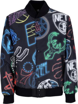 New Era NBA All Over Print Bomber Jacket - Heren - Bomber jackets - Veelkleurig - XL - Polyester - Jassen