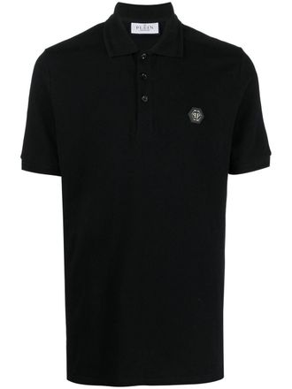 Philipp Plein Stars print polo shirt - Black