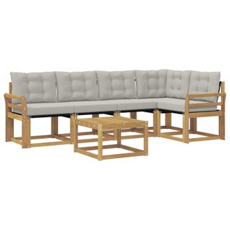 vidaXL Conjunto De Sof&aacute;s De Exterior 6 Pcs Blanco Y Gris Claro Vidaxl