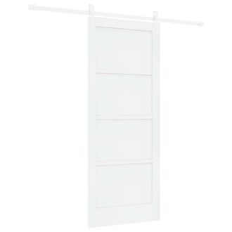 Berkfield Home Sliding Door with Hardware Set White 83x202 cm Solid Wood Pine
