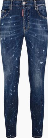 Dsquared2 Mens Dsquared2 Super Twinky Jean Splatter Design Blue Jeans - Navy - Size: W40 / 30l