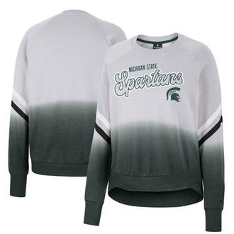 Colosseum Womens Colosseum Gray Michigan State Spartans Cue Cards Dip-Dye Raglan Pullover Sweatshirt at Nordstrom, Size Small