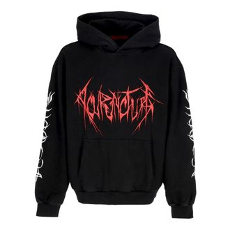 Acupuncture Hoodies, male, Black, S, Black Hooded Sweatshirt Knife Mark