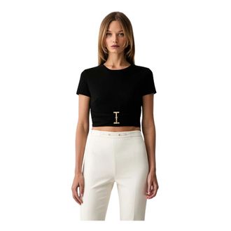 Elisabetta Franchi Dames, Tops, Zwart, Maat: XS Jersey