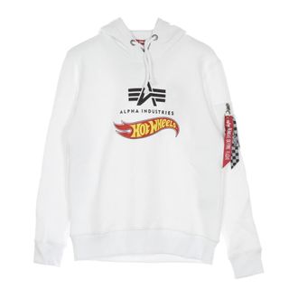 Alpha Industries Hot Wheels Flag Hoody Heren Sweatshirt - Heren - Hoodies - Wit - XL - Katoen - Hoodies & sweatvesten