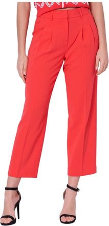 Michael Kors Geplooide Crepe Broek - Dames - Vrijetijds broeken - Rood - XS - Broeken