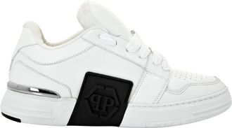 Philipp Plein Super Street Lo-Top Sneakers Hexagon - unisex - Sneakers - Wit - 35 EU - Leer - Schoenen