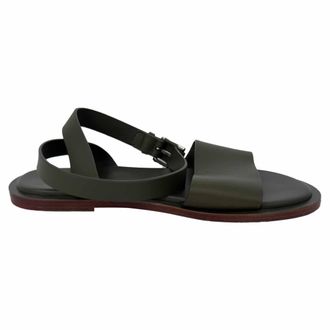 Loro Piana Pre-owned Womens Ankle Strap Sandals in Olive Green Leather - Size EU 39
