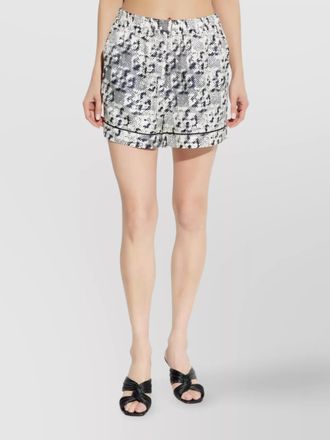 Tory Burch silk camp shorts abstract print