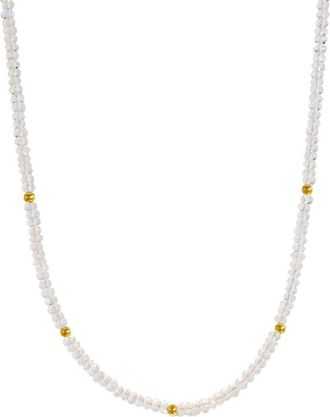Jewelmak 14K Rainbow Moonstone Necklace