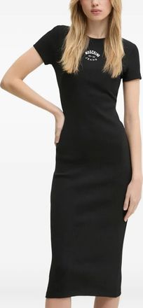 Moschino Abito a coste con logo - Nero