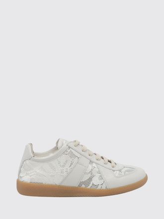 Maison Margiela Sneakers Replica in pelle con ricami floreali in pizzo