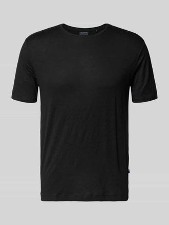 Olymp Level 5 T-Shirt aus Leinen-Elasthan-Mix mit Rundhalsausschnitt in Black, Gr&ouml;&szlig;e XXL