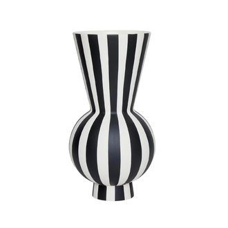 OYOY Toppu Vase, Ø 14,5 x H 28 cm, weiss / schwarz