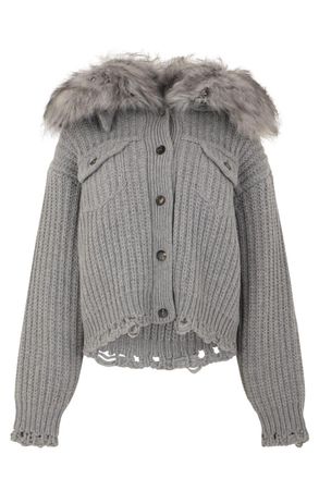 Blumarine Grey Knitted Cardigan