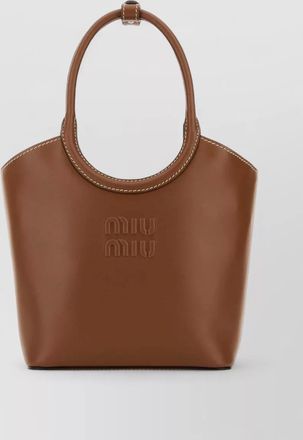 Miu Miu ivy leather tote handbag double handles