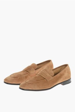 Ermenegildo Zegna Mocassini Penny LASOLA in Suede con Suola in Cuoio taglia 10,5