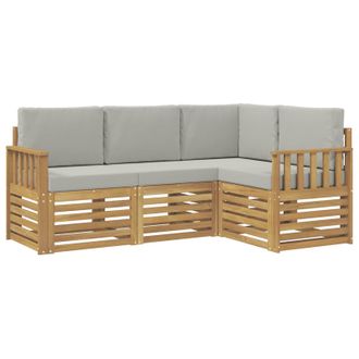 vidaXL Conjunto De Sof&aacute;s De Exterior 4 Pcs Blanco Y Gris Claro Vidaxl