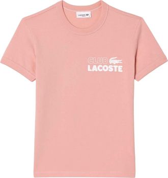 Lacoste Dames/Dames Organic Cotton Jersey Slim T-shirt (Roze)
