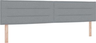 vidaXL Cabecero Led Con Luces De Tiras Led Gris Claro 200 Cm Tela Vidaxl