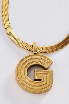 Anthropologie Water Resistant Initial Necklace