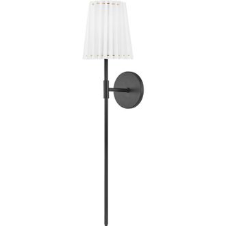 Hudson Valley Lighting Demi 1 aplique de pared ligero negro suave con pantalla blanca - Hudson Valley