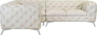 HOME AFFAIRE Chesterfield-Sofa »Ecksofa GLYNIS L-Form mit Wellenunterfederung, Masse B/T/H 264/204/75cm« aufwändige Knopfheftung, moderne Chesterfield Optik, Fussf