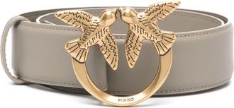 Pinko Love Birds-buckle leather belt - women - Calf Leather - S - Neutrals