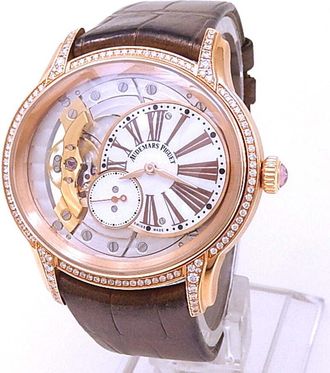 Audemars Piguet Pre-owned Audemars Piguet Millenary Diamond White Mother Of Pearl Dial Ladies Watch 77247OR.ZZ.A812CR.01