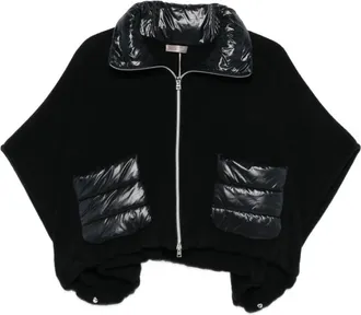 Herno Jassen, Dames, Zwart, S, Stijlvolle Cape met Uniek Ontwerp