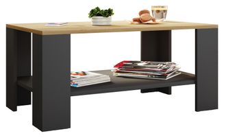 ebuy24 Mesa Auxiliar De Madera Vcm Mesa De Centro Lisa Dimensiones Aprox. Al. 55 X An. 90 X T. 41 Cm Mesa De Sal&oacute;n Sofatic - Dalus (antracita / Roble Miel)