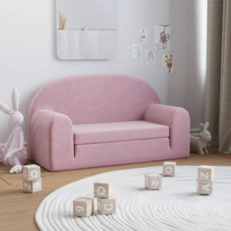 vidaXL Vidaxl - Divano Letto per Bambini a 2 Posti Rosa in Morbido Peluche