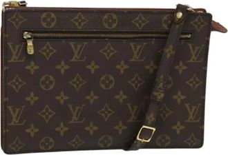 Louis Vuitton Tweedehands Canvas Louis Vuitton tassen - Dames - Vintage Schoudertas - Bruin - ONE Size - Vintage
