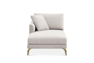 Castlery Lena Left Chaise Sofa Customized, (Performance Fleece) Cream (Brass Legs), Spill Resistant, Removable Covers for Sofas by Castlery
