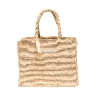 MC2 Saint Barth Tote Bags, female, Beige, Size: ONE SIZE Colette Raffia Tote