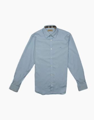 Burberry Mens Burberry Cambridge Long Sleeve Shirt Sky Blue - Size: 44/Regular