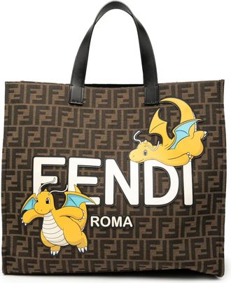 Fendi 2010-2025 FRGMT Pokemon Zucca canvas shopper - Bruin